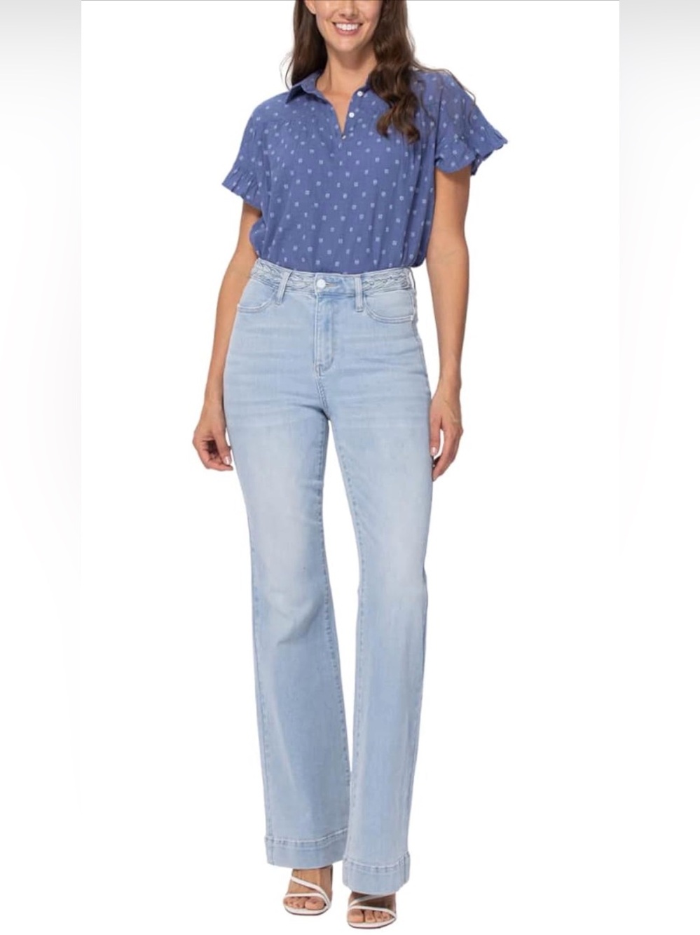 Judy Blue Light Blue High-Rise Wide Leg Jeans JB33882 like new